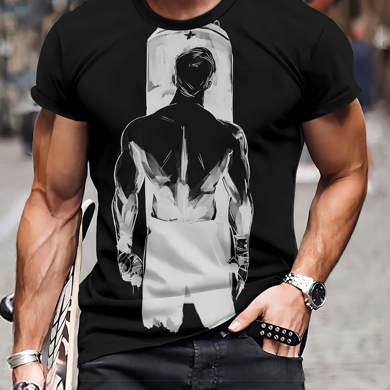 Fashionable Men's 3D Printed Pattern T-shirt - Made Of Soft And Breathable Polye