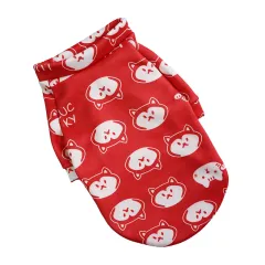 Pet Supplies Dog Fashion Thin Fleece Floral Sweater - Red Lucky Dog - View 1