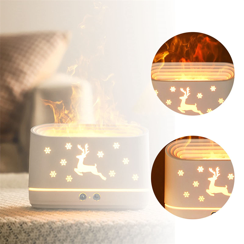 Elk Flame Humidifier Diffuser Mute Household Atmosphere Lamp Christmas Home... 6