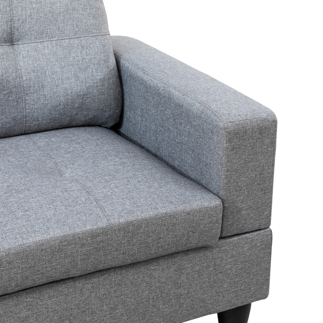 Pickup Only--Grey Linen 3-Piece Couch Living Room Sofa Set