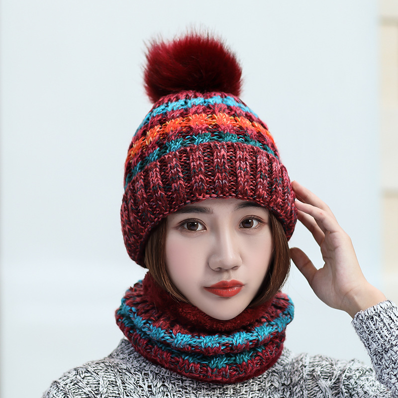 Title 1, Color block bib knitted hat