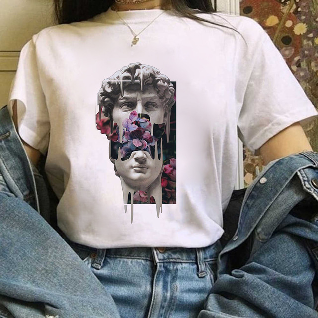 Printed Ladies Short sleeved T shirt Top Trend White - Shop at LoveMi