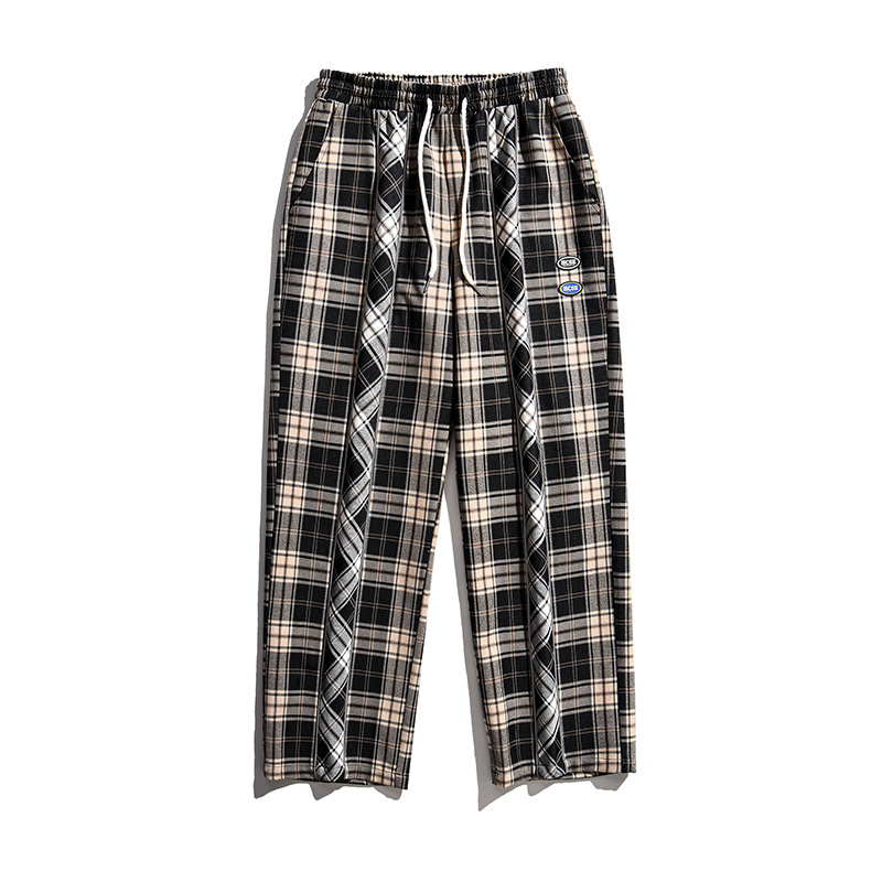 Title 3, Mens Fashion Black and White Plaid Pants. Styl...