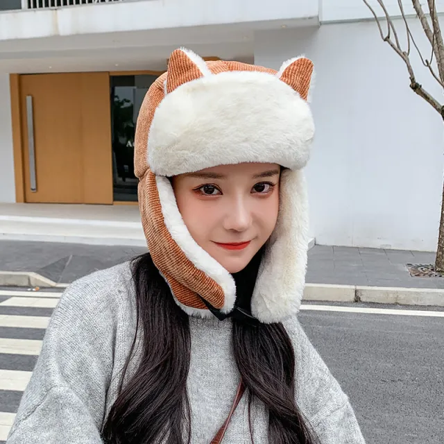 Cat Ears Korean Style Cute Autumn And Winter Warm Hat Pink - Shop at LoveMi