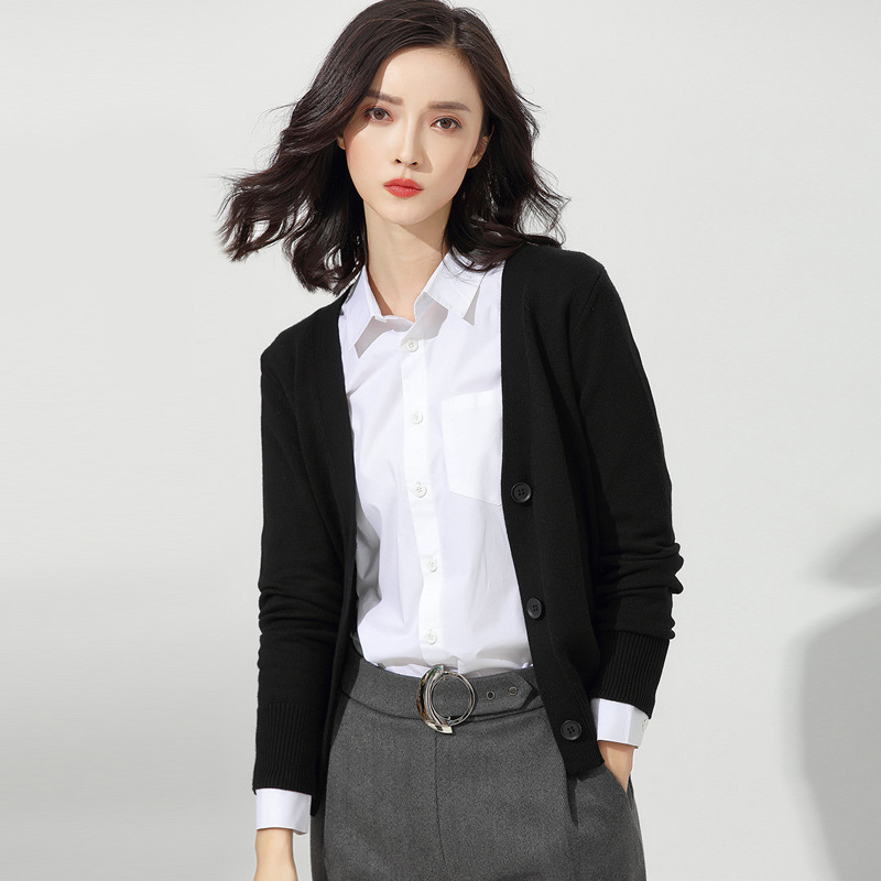 Ladies Sweater Jacket Cardigan Loose Outer Wear Regular Versatile Knit Sweater