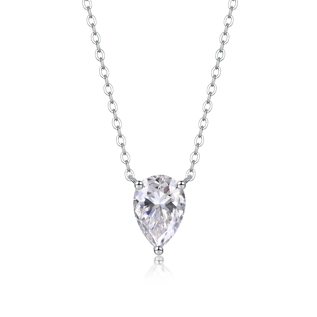 1Water Drop - Fashionable Jewelry Pendant Set With Moissanite S925 Sterling Silver And Platinum-plated Diamond, Moissanite Silver Jewelry Prohibit Tk Sales