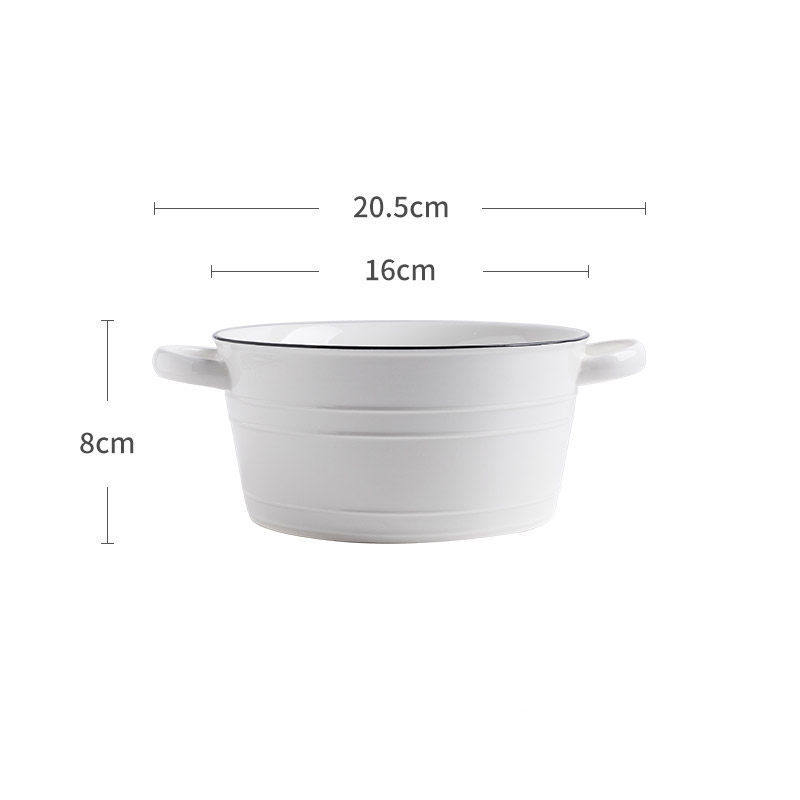 Title 10, Nordic Simple Binaural Ceramic Soup With Lid Sa...