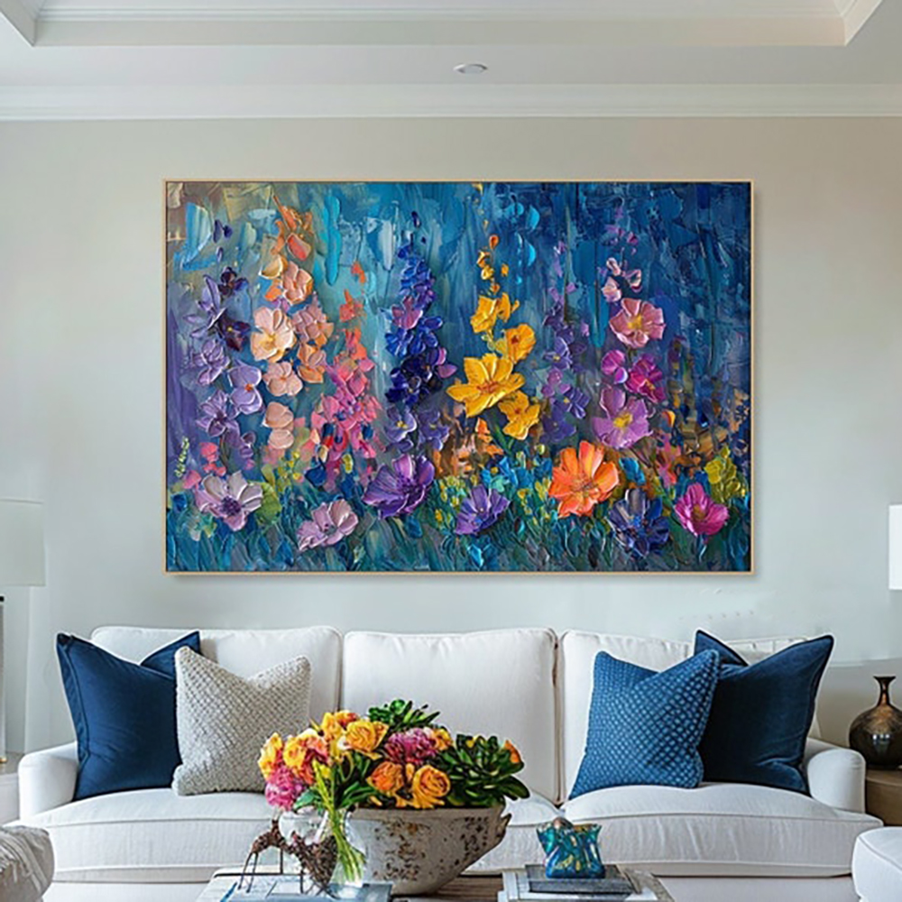 Handmade Oil Painting Canvas Wall Art Decoration 3D Thick Oil Flowers Modern Abstract Texture For Home Decor Rolled Frameless Unstretched Painting
