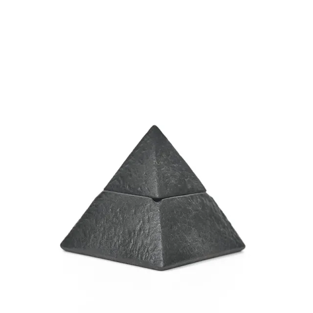 Ceramic Ashtray Pyramid Craft Decoration With Lid Black - Shop at LoveMi