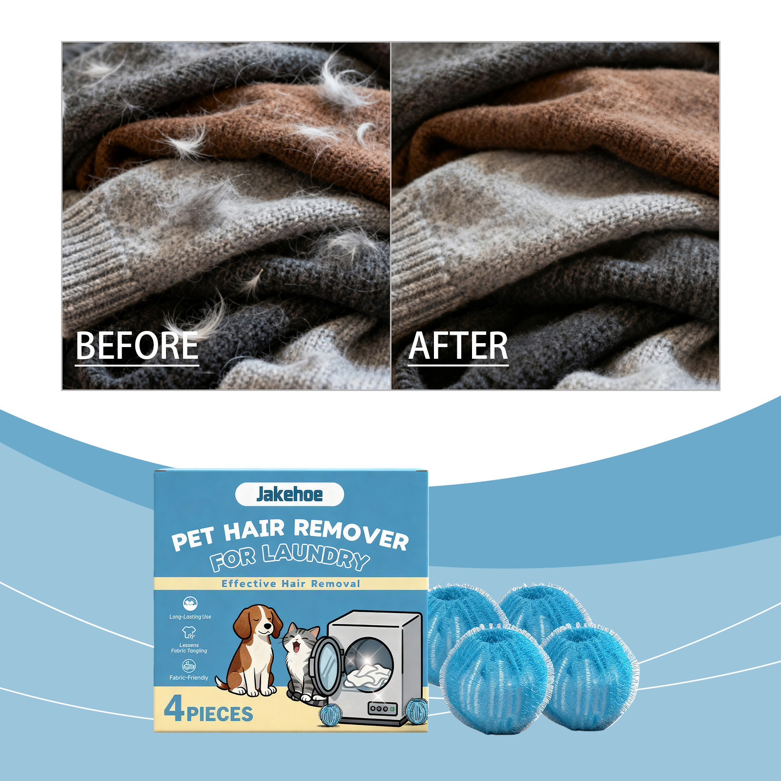 Reusable Pet Hair Remover (4-Pack)