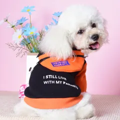 Pet Clothes Two-legged Sweater Detachable School Bag Small Dog Sweater - Black - View 1