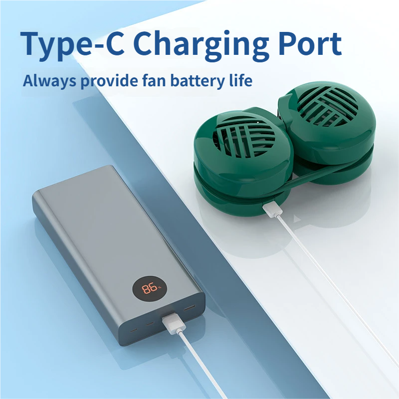 Bladeless Neck Fan, 6 Speeds 1200-2000mAh Rechargeable