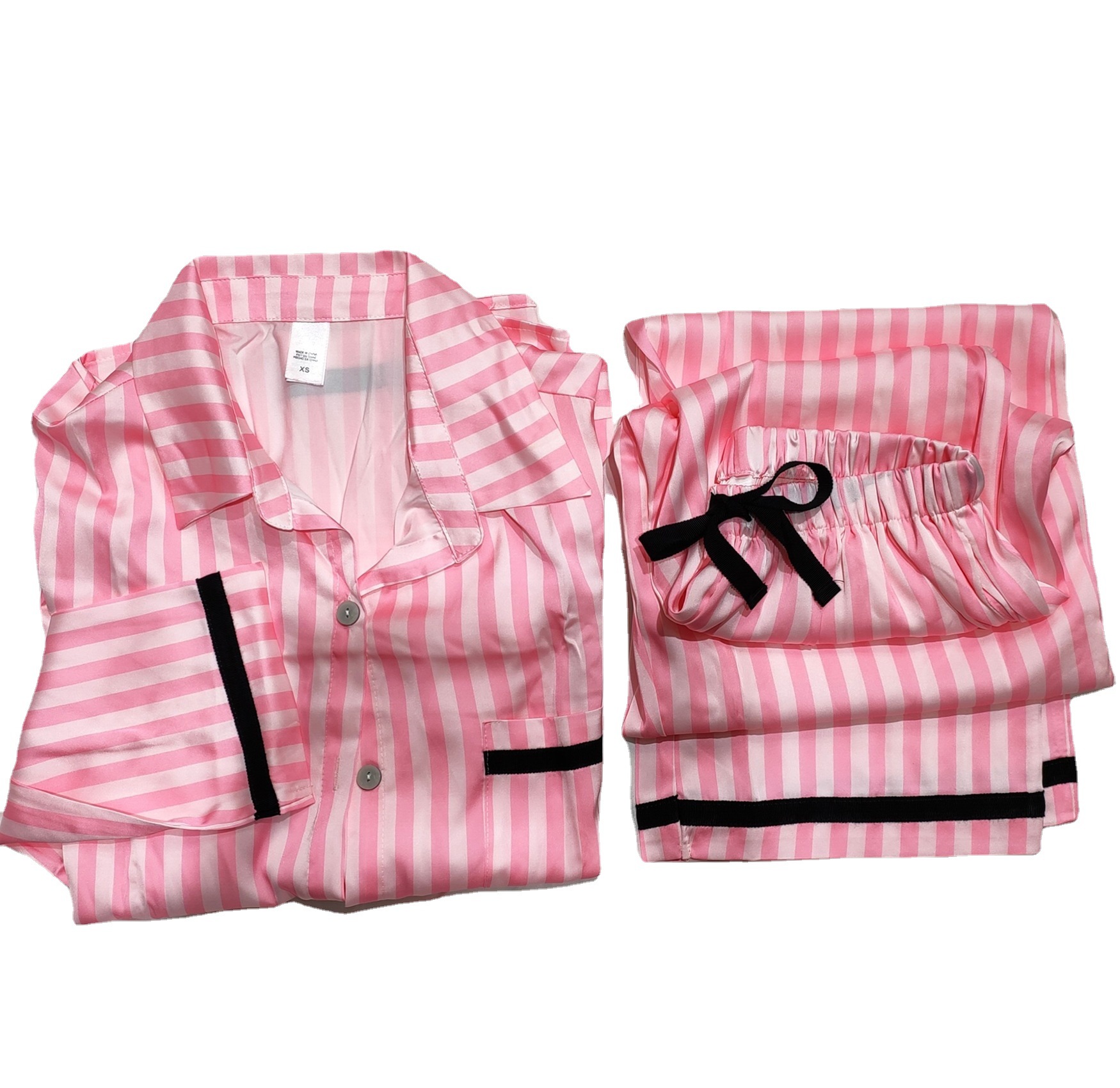 Title 2, Striped Pajamas Women Autumn And Winter Sexy Pa...