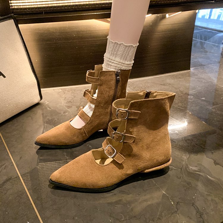 Suede Pointed Toe Ankle Boots
