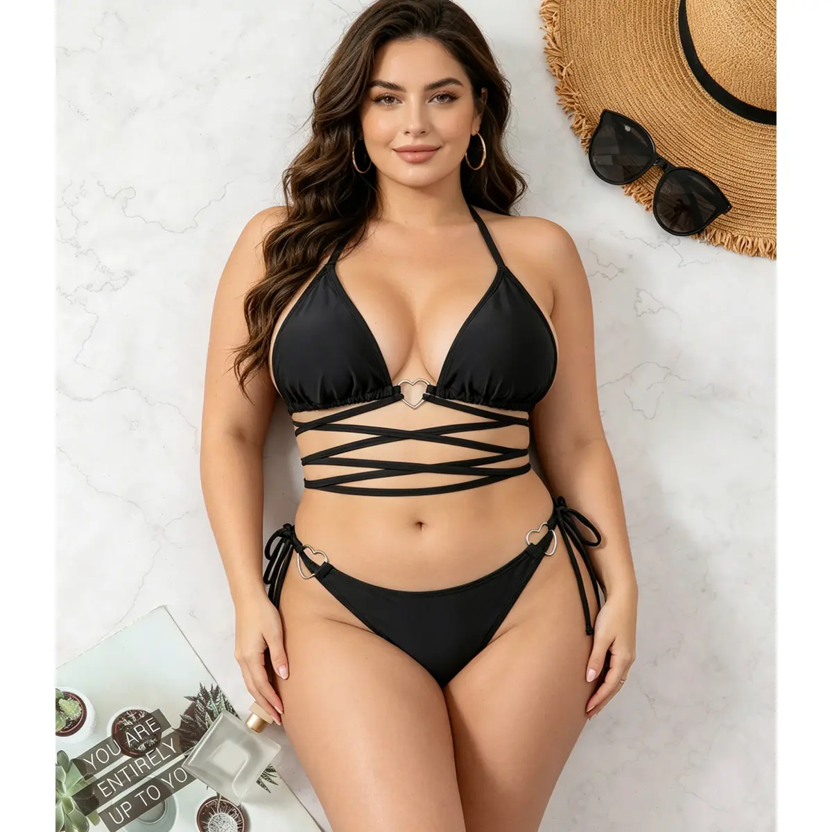 Women's Sexy Black Triangle Bikini Set