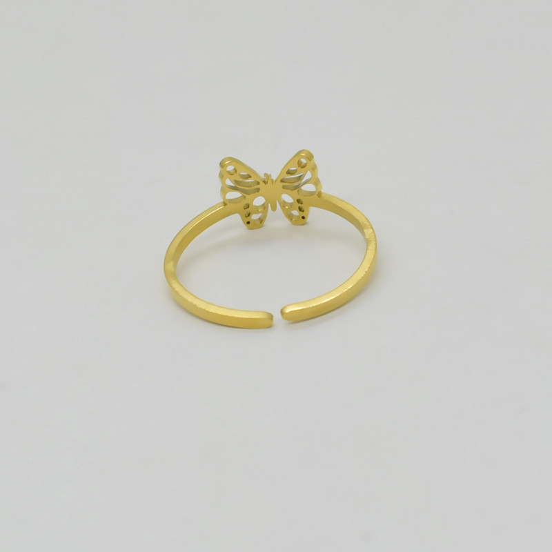 Adjustable Titanium Steel Bi-wing Butterfly Ring