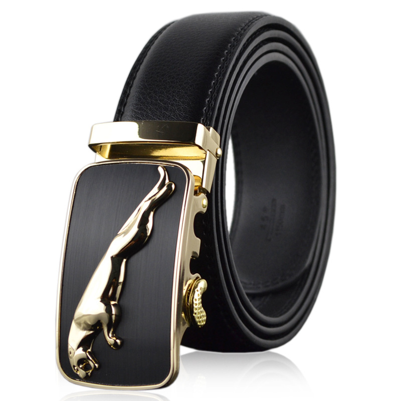 Automatic Buckle Belt Cowhide Men's Belt Wholesale Two-layer Cowhide
