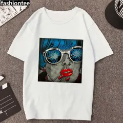 Ladies Punk Aesthetic Print Casual Short Sleeve Student Top - 5 Style - View 1