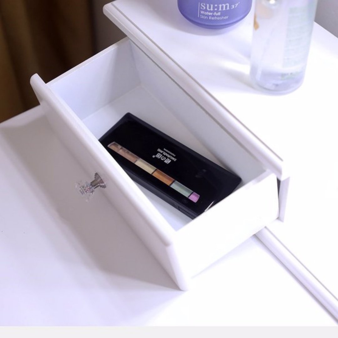 With Light Bulb Single Mirror 5 Drawer Dressing Table White-61588080,60709581 15