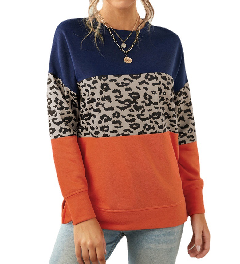 Title 2, Contrasting Color Hoodless Sweater Women Round ...