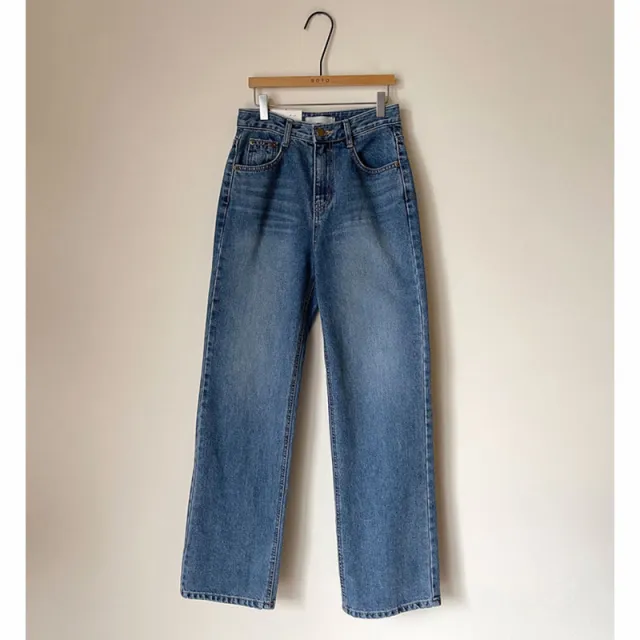 Korean Style Commuter All match Rolled up Casual Jeans High Waist Slim Straight Leg Pants Women Blue - Shop at LoveMi