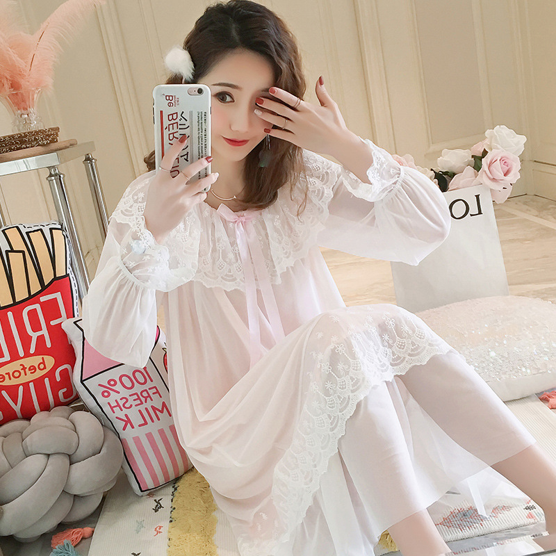 Title 8, Retro Sweet Fairy Lace Mesh Beautiful Long-slee...