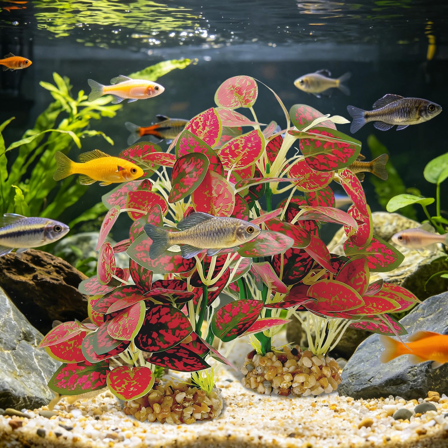 Silk Aquarium Plants 2-Pack, 8.6-inch Artificial Aquarium Silk Plants -  Simulated Fish Habitat Decor, Safe Silk Plants For Aquariums Fish Fishbowl — foto 16
