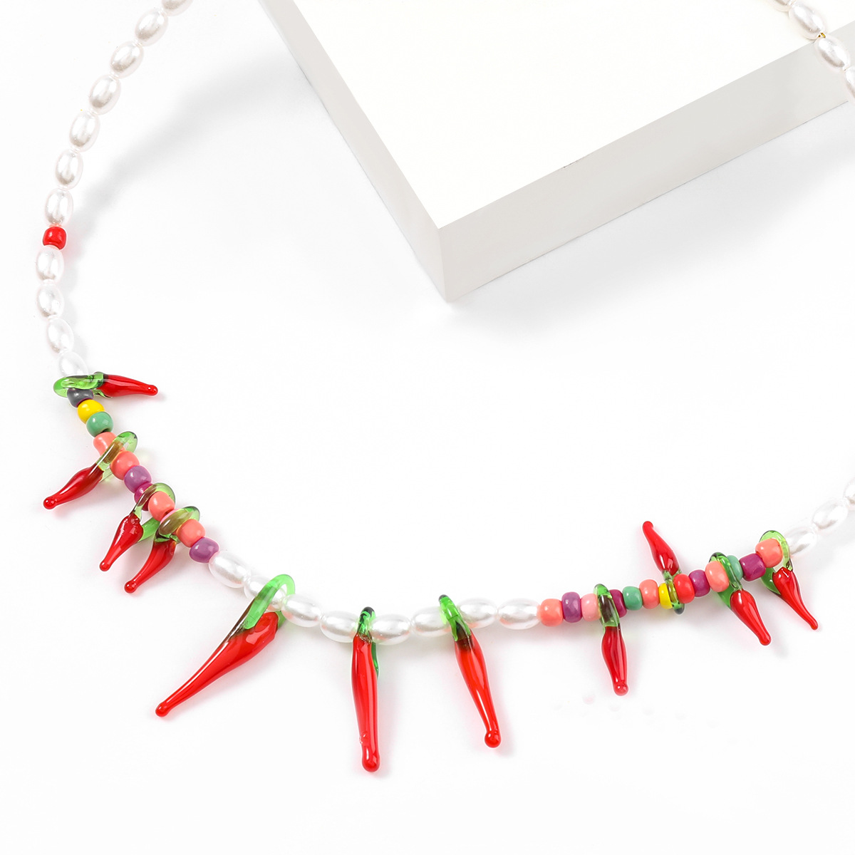 Exaggerated Long Natural Gravel Multilayer Necklace Ins Creative Trend Geometric Pendant Jewelry