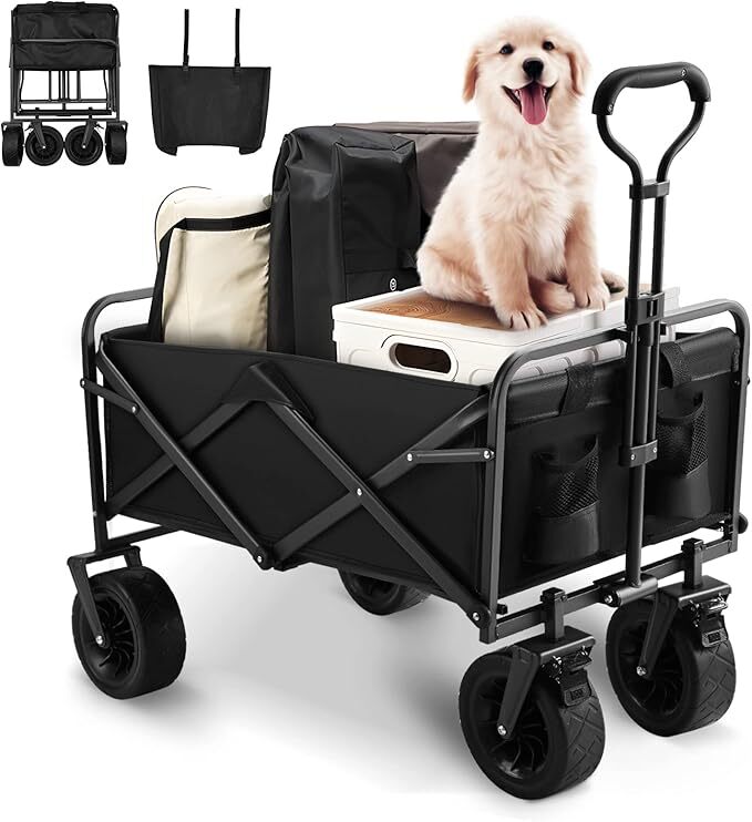 Heavy Duty Foldable Camping Outdoor Garden Trolley Cart Wagon Truck Wheelbarrow — image 9