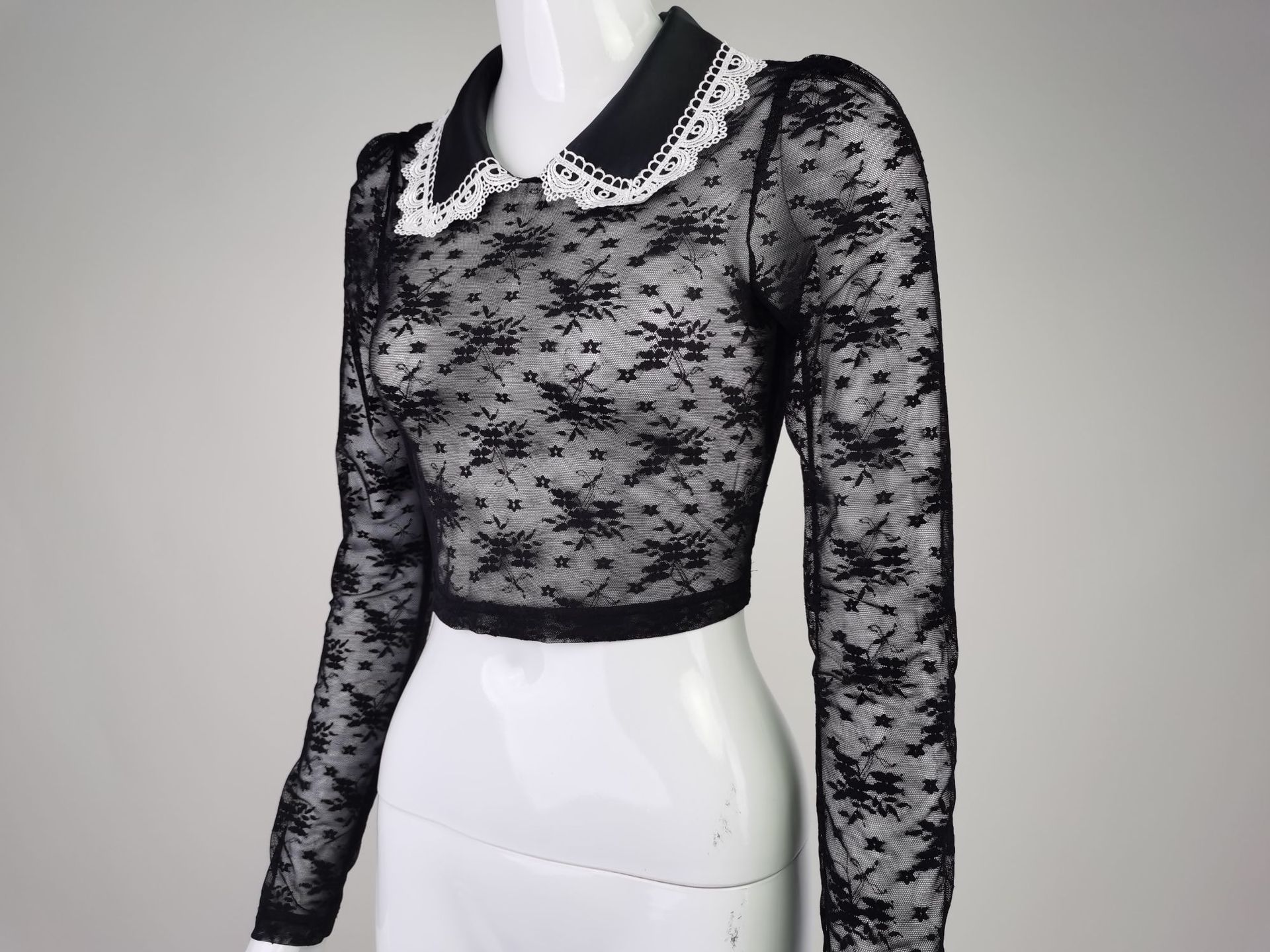 Title 2, Long Sleeve Elegant Waist Shirt Lace Shirt