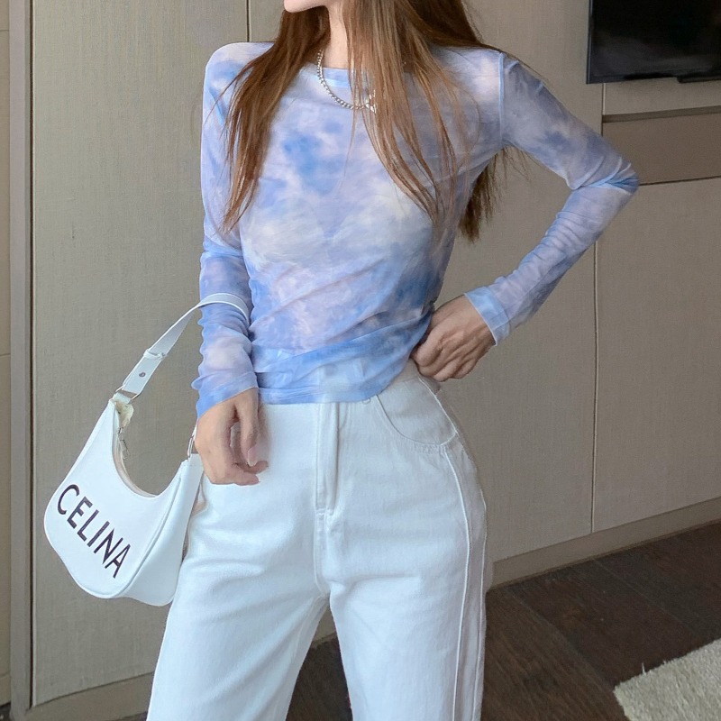 Ice Silk Sunscreen Leggings Women's Summer Thin Tie Dye T-shirt