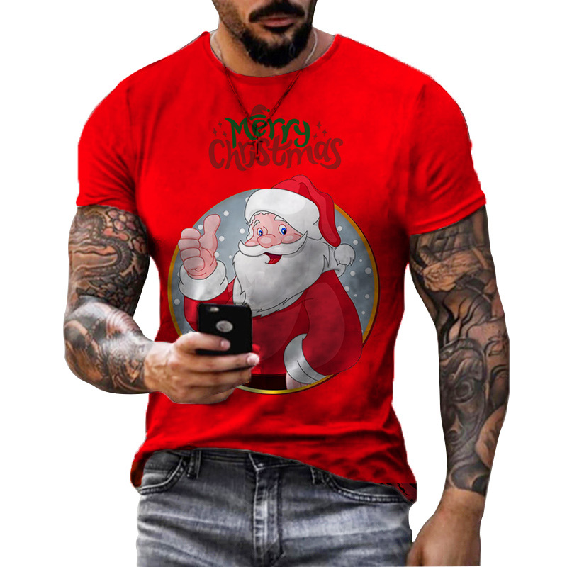 Title 6, Camiseta de Natal masculina 3D com estampa digi...