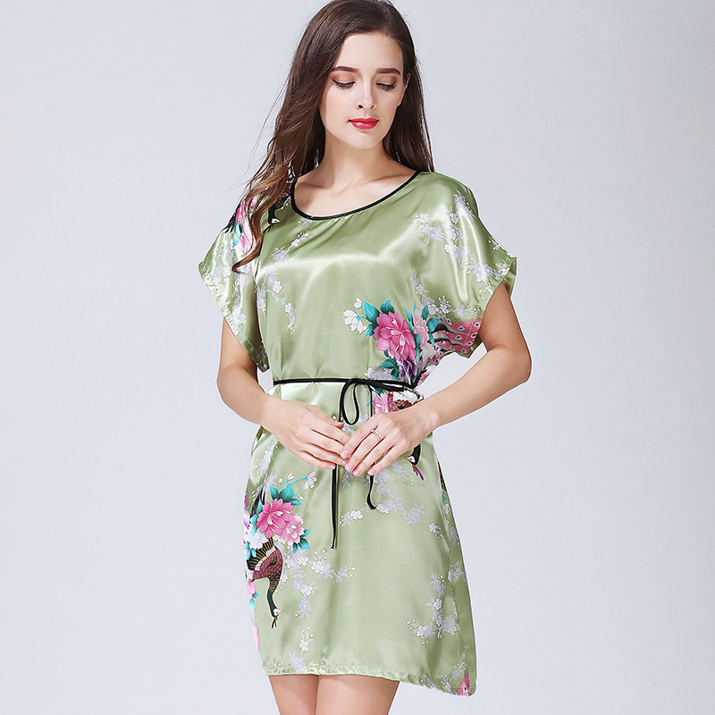 Title 8, Imitation Silk Nightdress Round Neck And Thin B...