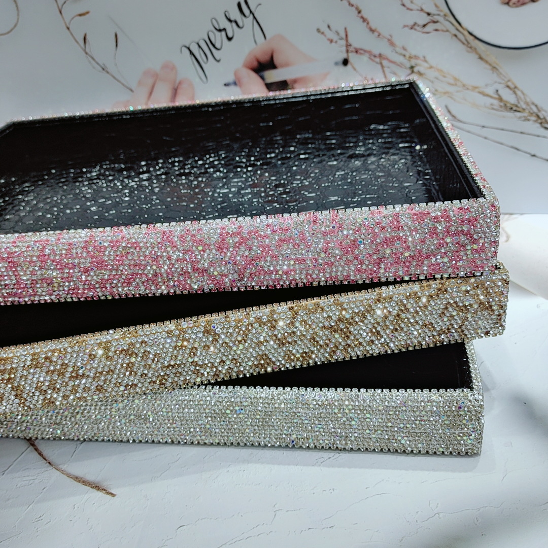 Diamond Encrusted Rhinestone Desktop Storage Tray - 5