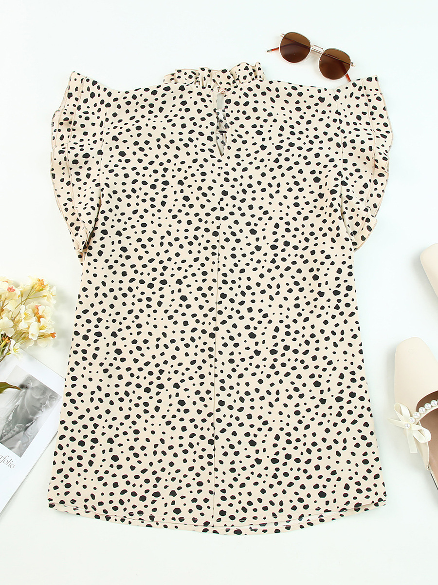 Title 6, Womens Leopard Print Ruffled Sleeveless Chiffo...