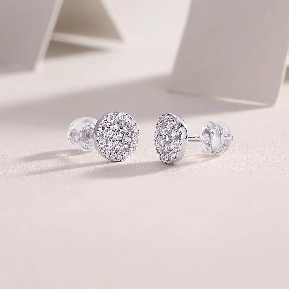 1Cosmic Conjecture - Fashionable And Luxurious Diamond Jewelry Set With Moissanite S925 Sterling Silver And Platinum-plated Stud Earrings Prohibit Tk Sales