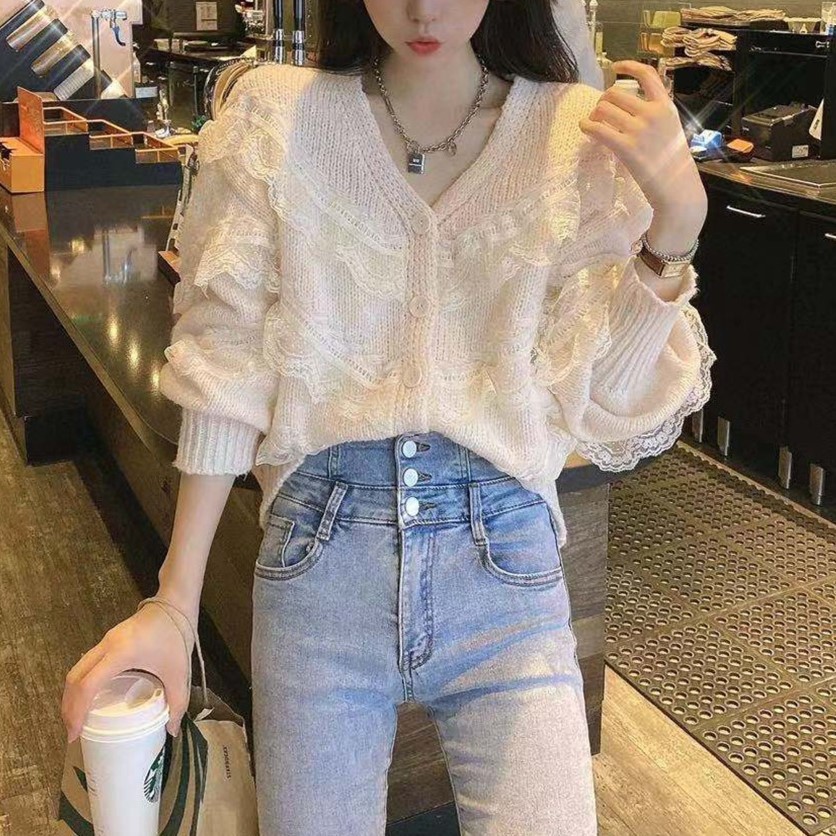 Sweater Coat Women's Outer Wear Super Fairy Long-sleeved Top