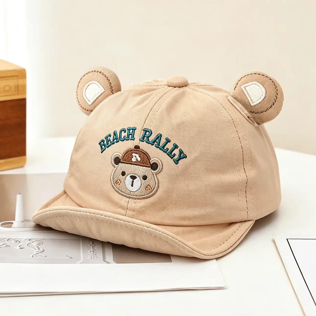 Summer Boys' And Girls' Soft Brimmed Embroidered Letter Baseball Cap With Cute And Playful Design, Suitable For Babies' Daily Outings
