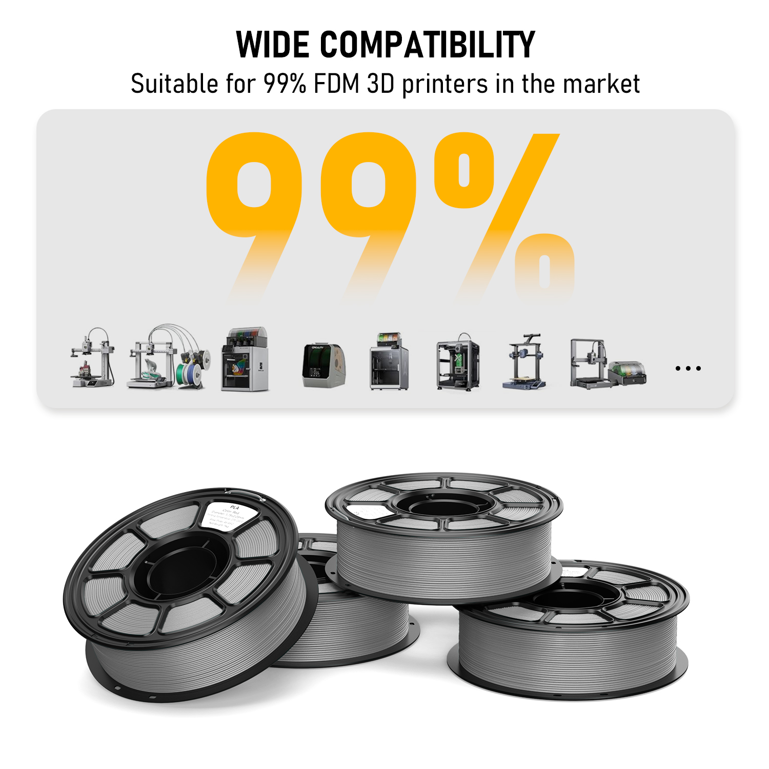 Silk PLA Filament 1.75mm, 1.1kg Spool, Glossy Shiny Finish, Smooth Printing 3D Printer Filament 5