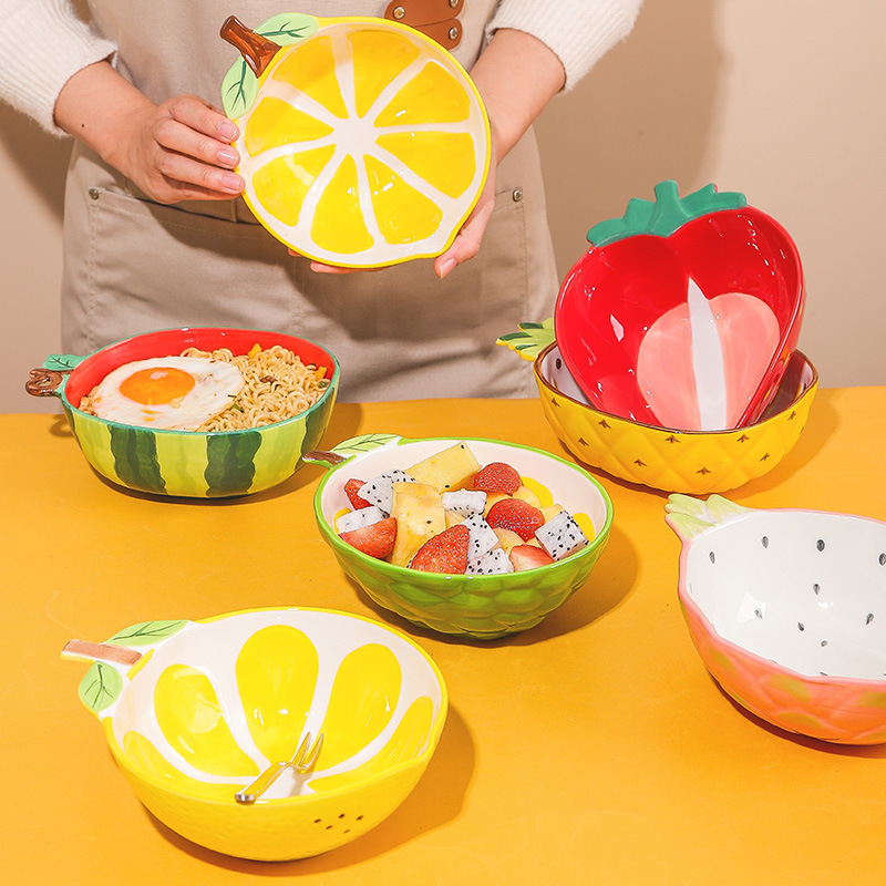 Title 12, Girly Cute Fruit Cereal Ceramic Bowl