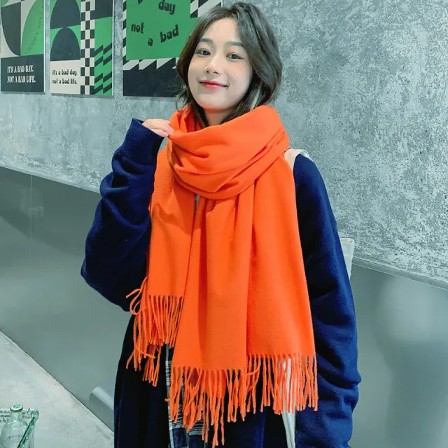 Men's Fashion Solid Color Scarf Shawl Orange Red - Shop at LoveMi