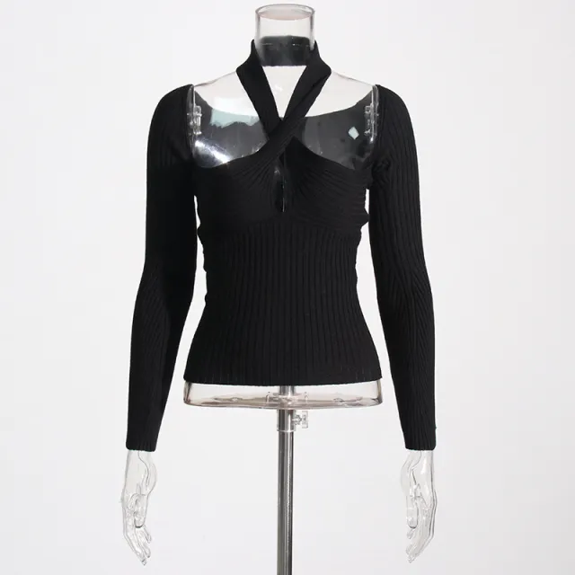 Solid Color Spicy Girl Versatile Top Black - Shop at LoveMi