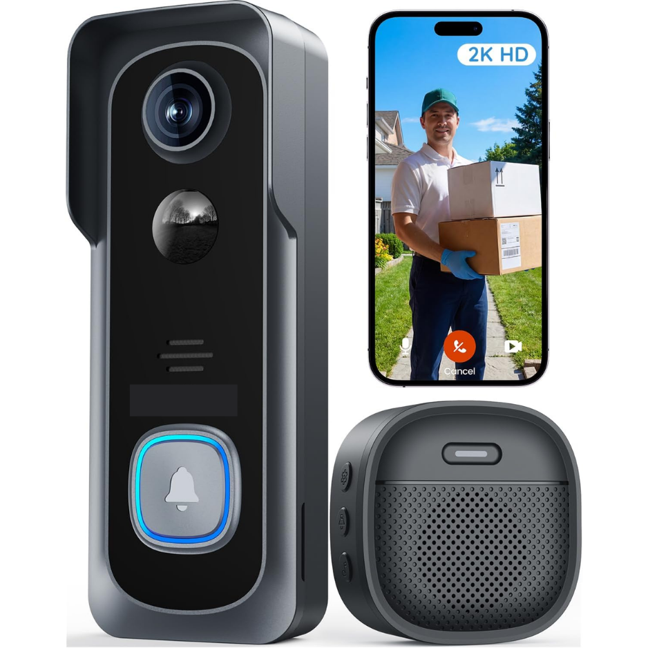 2K HD Wireless Video Doorbell Camera, No Subscription Required 6