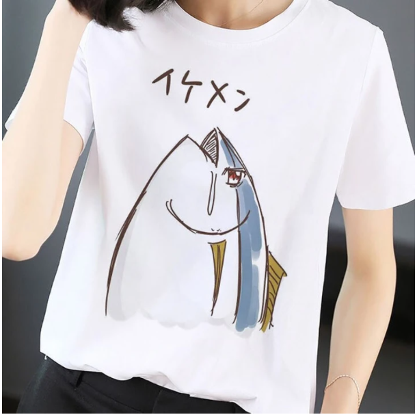 Japanese Salted Fish Funny Avatar Street Fashion T-shirt
