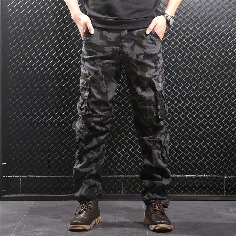 Title 2, New Multi Pocket Black And Gray Camouflage Over...