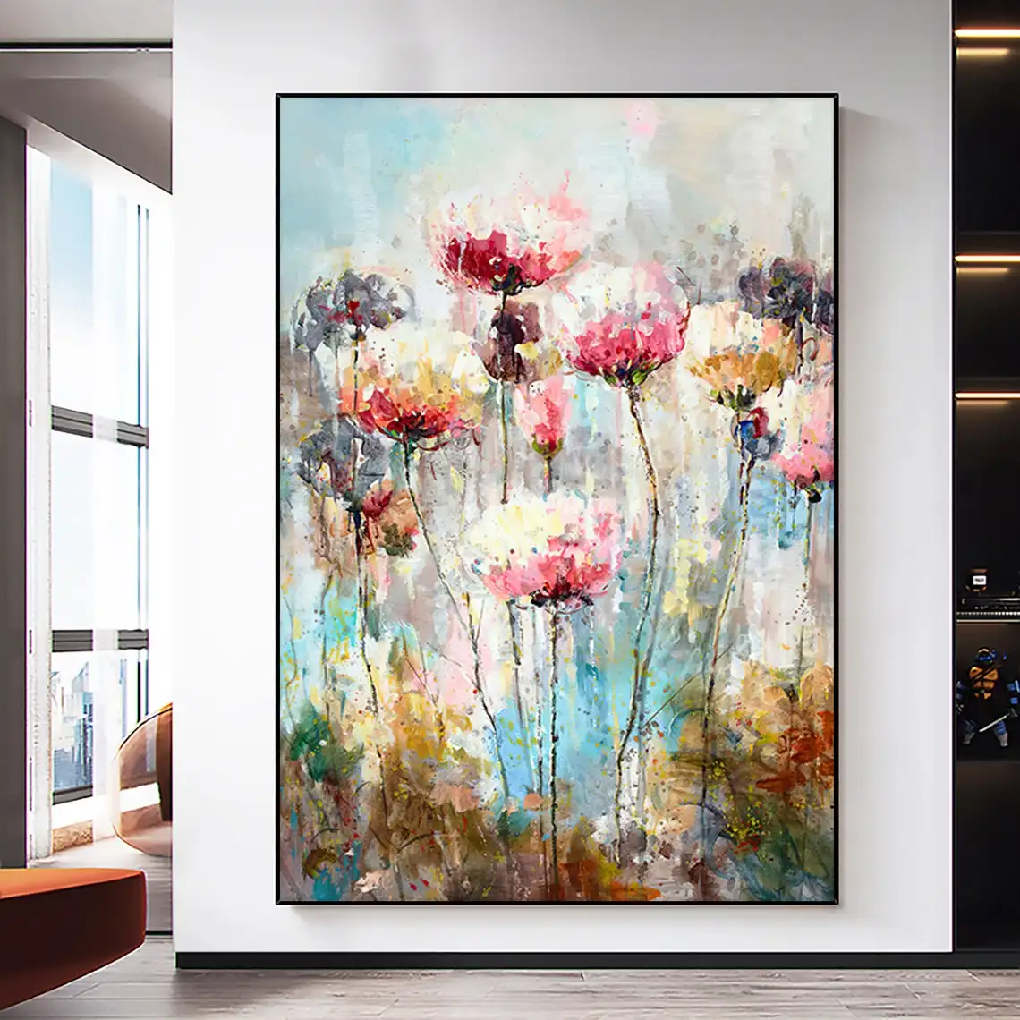 Handmade Floral Oil On Canvas Painting Home
