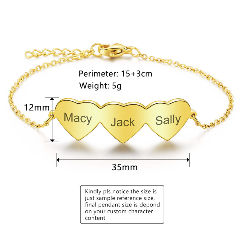 Ladies Glossy Titanium Steel Engraved Name Bracelet