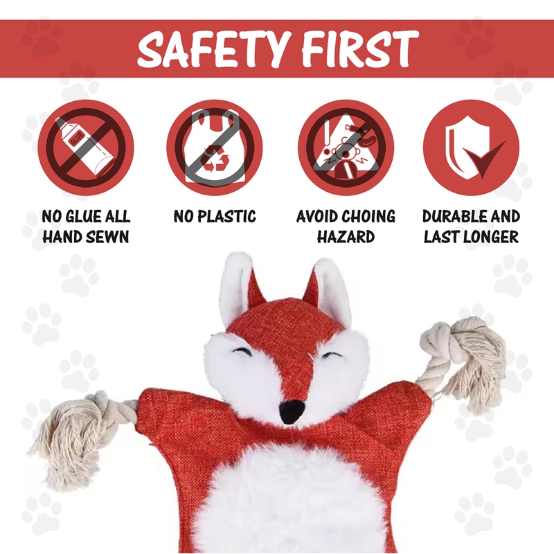 Dog Toys, Stuffed, Chewing, Plush, Squeaky Animal Pet Toys, Puppy, Fox, Squirrel, Dog, Cat, Chewing, Squeaky Toys, Pet Supplies