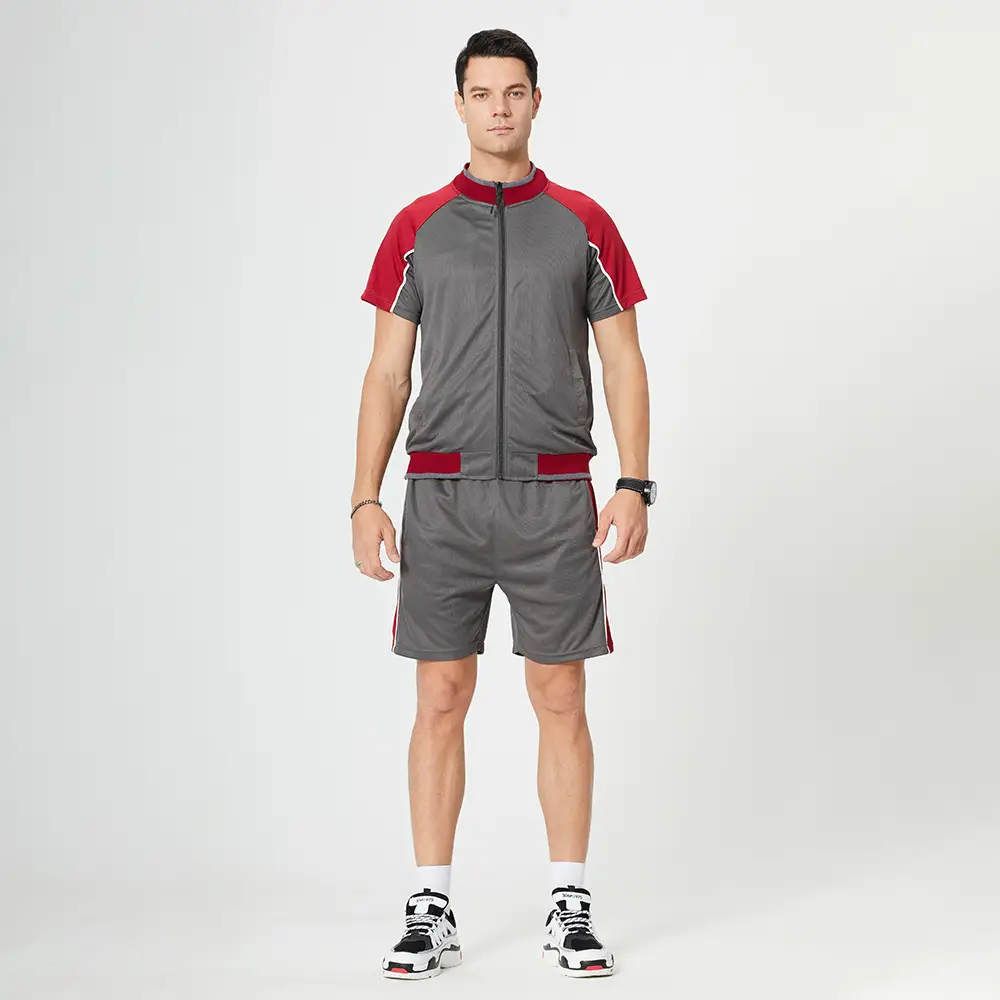 Men's Casual Sports Suit with Short Sleeve T-Shirt and Athletic Shorts