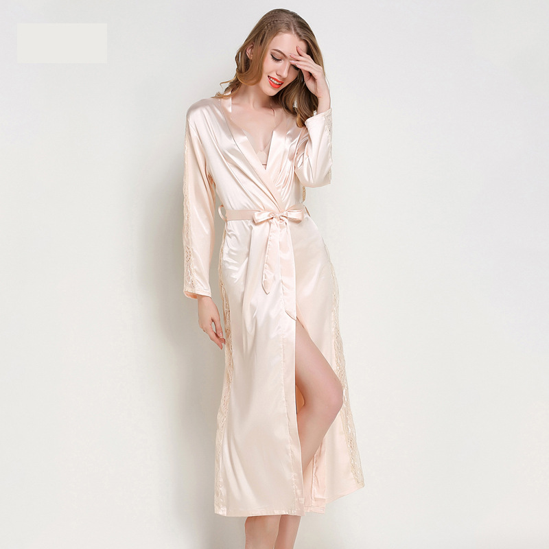 Title 6, Fashion Ladies Pajamas Imitation Silk Nightgown...